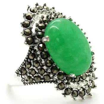 

Beautiful gift 17 * 29mm GREEN Stones 925 STERLING SILVER World of warcraft RING SIZE 7/8/9/10