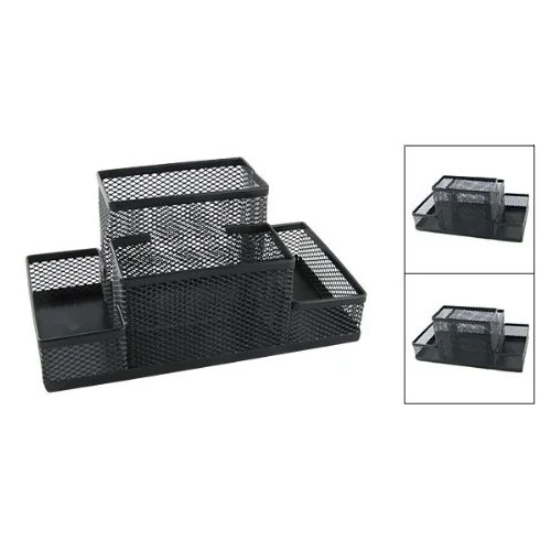 Amico Black Mesh Style Pen Pencil Ruler Holder Desk Organizer