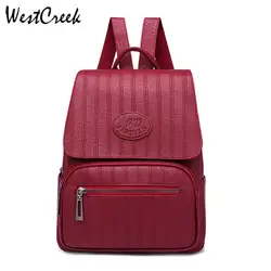 WESTCREEK бренд для женщин кожа рюкзаки водостойкий Женский Путешествия Bagpack Дамы Винтаж Back Pack школьная сумка для обувь девочек рюкзак
