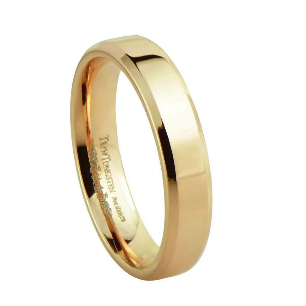 

Beveled Flat Polished Finish Rose Gold Titanium Band Width - 4MM /TIRI0003RL