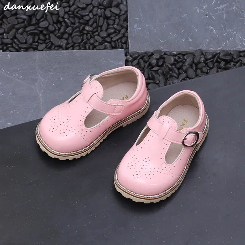 

Baby Girl Shoes Toddler Girl Shoes For Children's Footwear Princess Hollow Pink Breathable Metal Buckle Flats Hooks Child Shoes