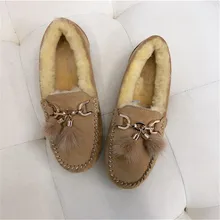 Зимние сапоги с натуральным мехом; Теплая обувь; женские нескользящие Зимние ботильоны из натуральной воловьей кожи с толстой шерстью на резиновой подошве