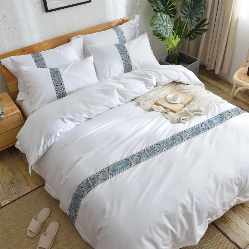5 Stars Hotel Egyptian Cotton Luxury King Queen Size Bedding Set