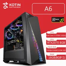 Kotin Intel Core i7 9700K 3,6 ГГц игровой ПК настольный Z390 RTX 2070 8 Гб GDDR6 GPU 16 Гб ram компьютер ATX Mid Tower водяное охлаждение