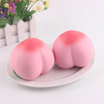 

MINOCOOL 10cm Emulational Fragrant and Soft Big Peach Slow Rebound Squeeze Toy Simulation of Food Model Kid Kitchen Toy