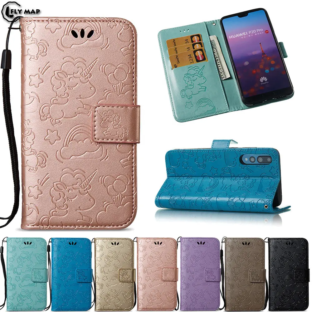 Unicorn Flip Cover for Huawei P20 Pro CLT-L29 CLT-L04 Wallet Card Slot Phone PU Leather Case for Huawei P 20 Pro CLT L29 Coque