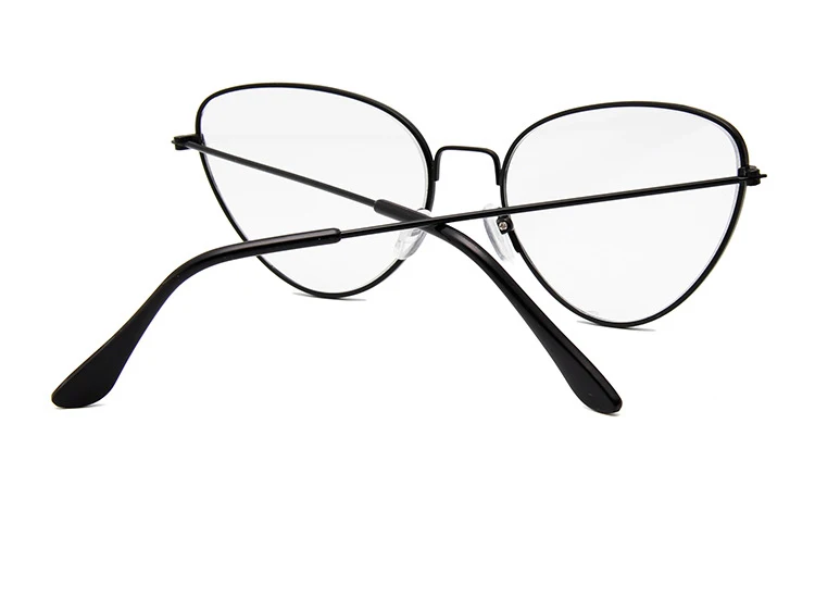 Тонкие металлические очки кошачий глаз прозрачные женские прозрачные линзы дизайнерские бренды люксовые женские очки ретро очки оправа для глаз женские