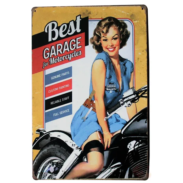 "Garage Rules" металлическая жестяная вывеска Винтаж Garage доска доски Автомобиля светлые леди для магазина Бар Паб настенная живопись Декор 20x30 см - Цвет: 3