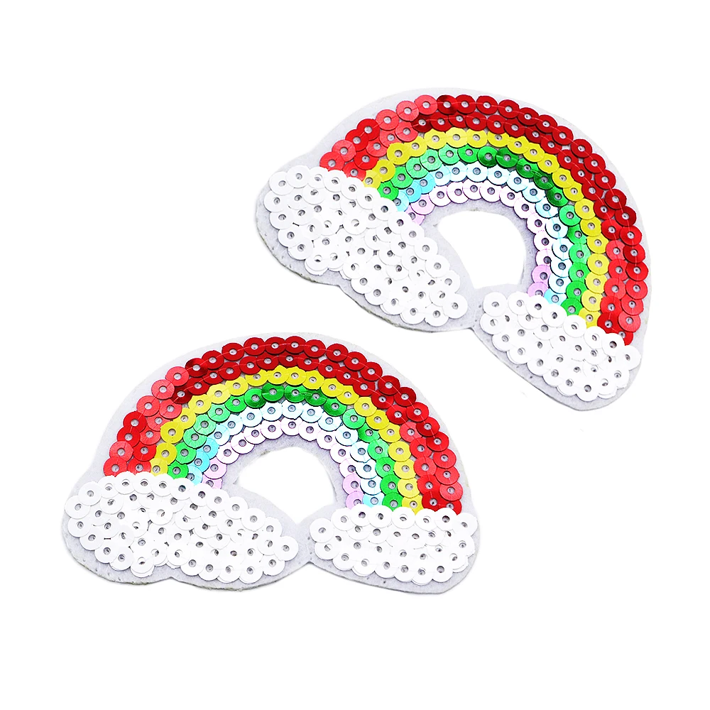 

82*55MM rainbow sequins embroidery patch high quality 5 pieces,DIY handmade materials,wedding gift wrap,5Y50670