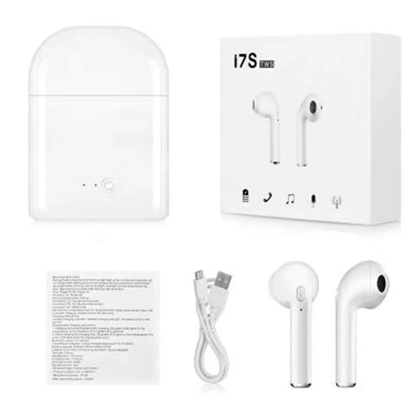 I7s Tws беспроводные Bluetooth наушники мини стерео бас спортивные с зарядным боксом для