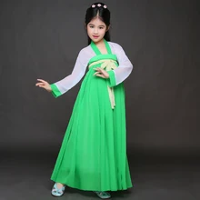 Лидер продаж зеленый Косплэй дети древний костюм детский сказочный костюм с лентой ребенок ruqun платье Hanfu одежда