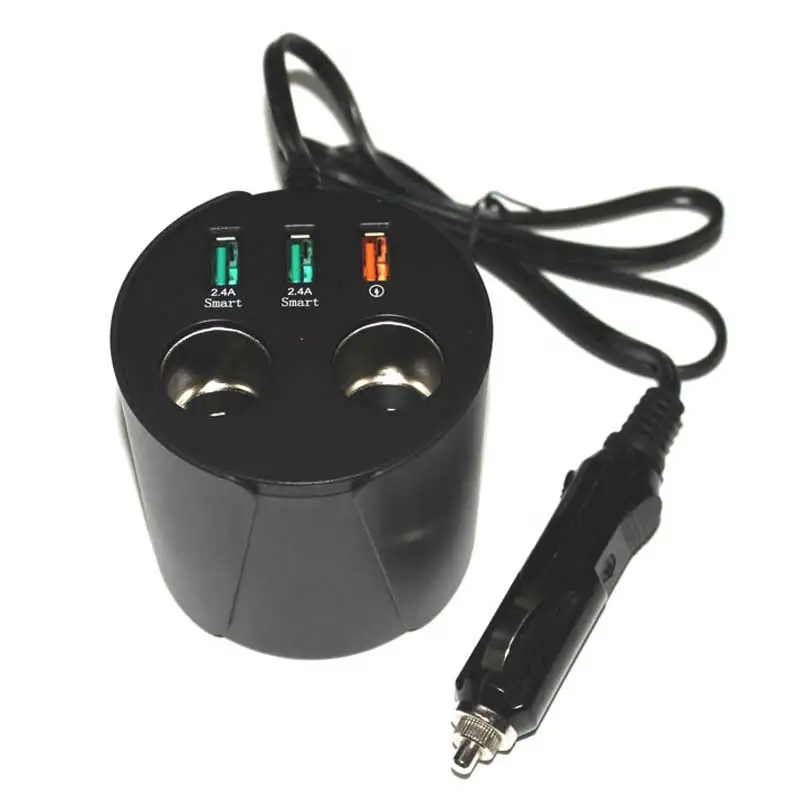 3 Port USB Car Charger 3.1A Cigarette Socket Fast Charging USB Auto