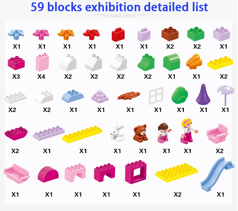 Совместимые Legoe Duploe Принцесса замок крупные частицы строительные блоки игрушки