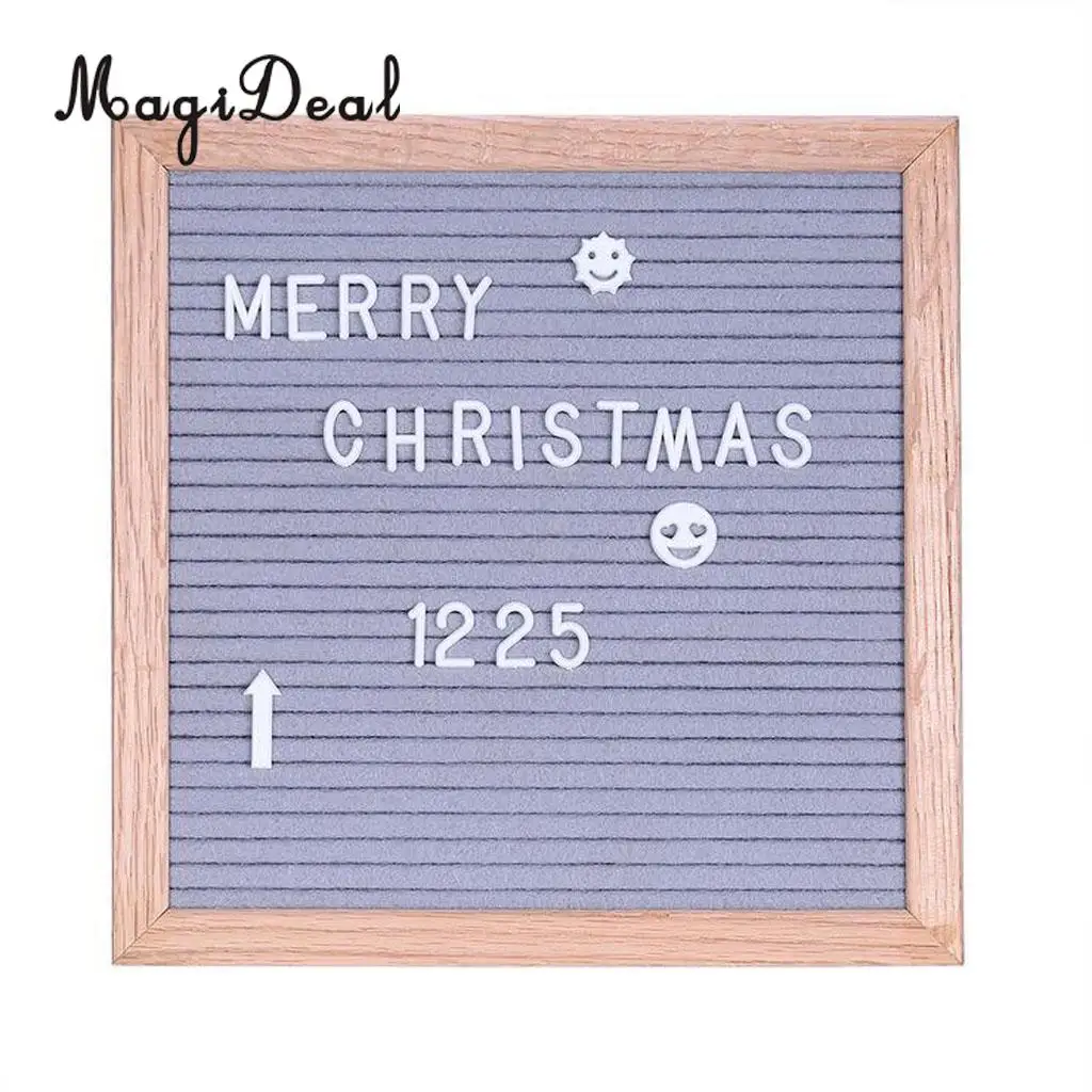 Felt Letter Board 10x10inches Changeable Letter Boards With 340 White Plastic Letters & Wood Frame Wall Mount, Free Canvas Bag