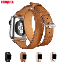 TORQUILA кожаный ремешок для наручных часов Apple Watch Series 4/3/2/1 44 мм/40 мм двойной пряжкой в виде буквы т Форма предназначен ремешок для наручных часов iWatch, 42 мм, 38 мм