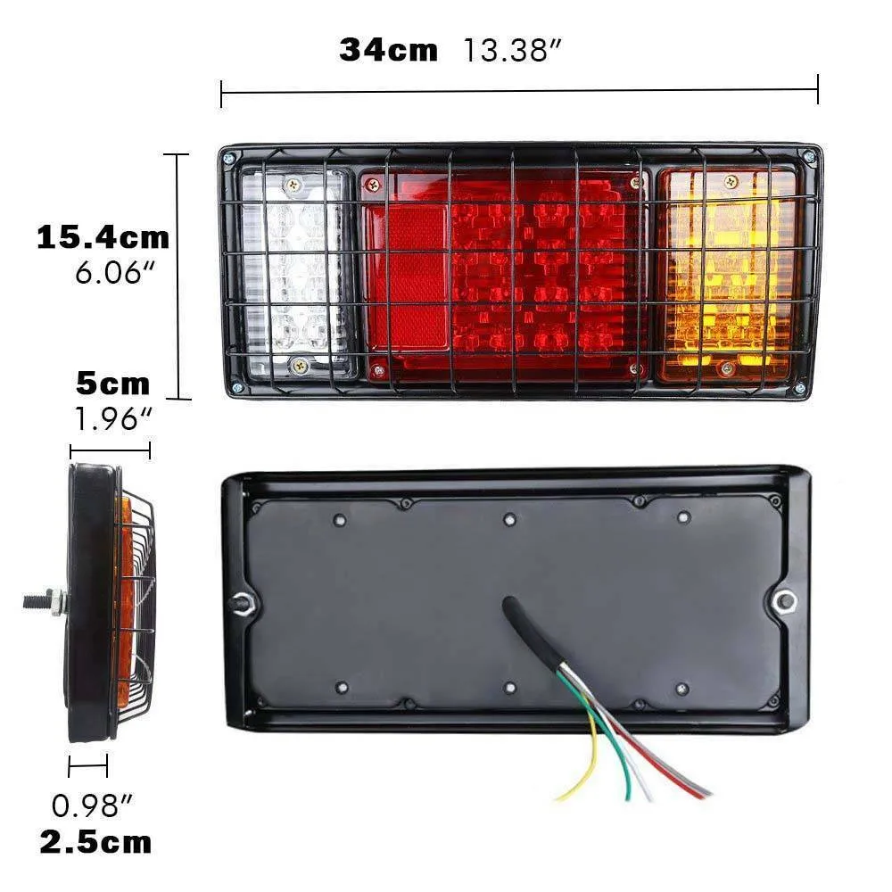 2 шт 12V 40LED трейлер/габаритные сигналы для грузовиков бар с железной сеткой Янтарный красный белый свет# smt0424