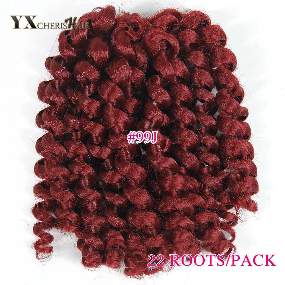 8 дюймов синтетическое плетение волос вязанные косы jumpy Wand Curl канекалон ombre Цвет для черной женщины ямайский отскок