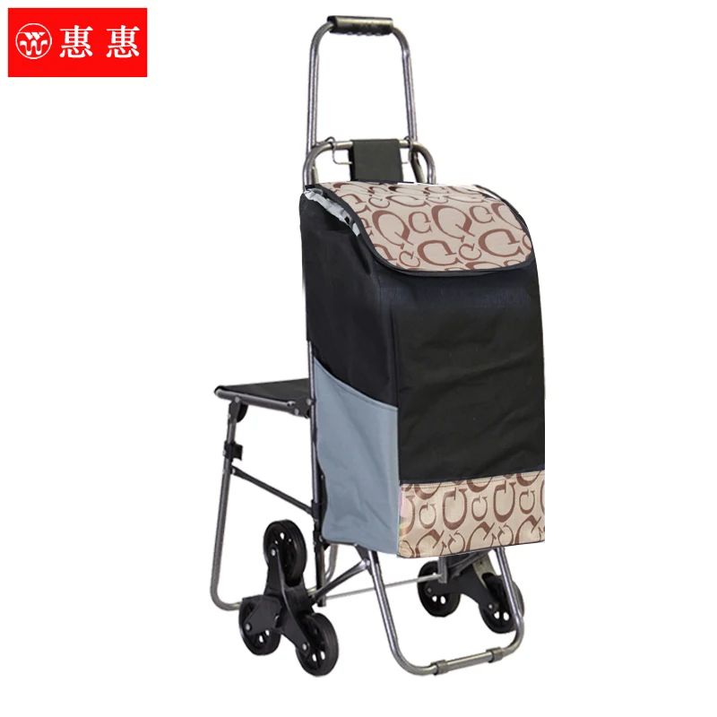 Climbing stairs shopping cart folding luggage cart band chair portable