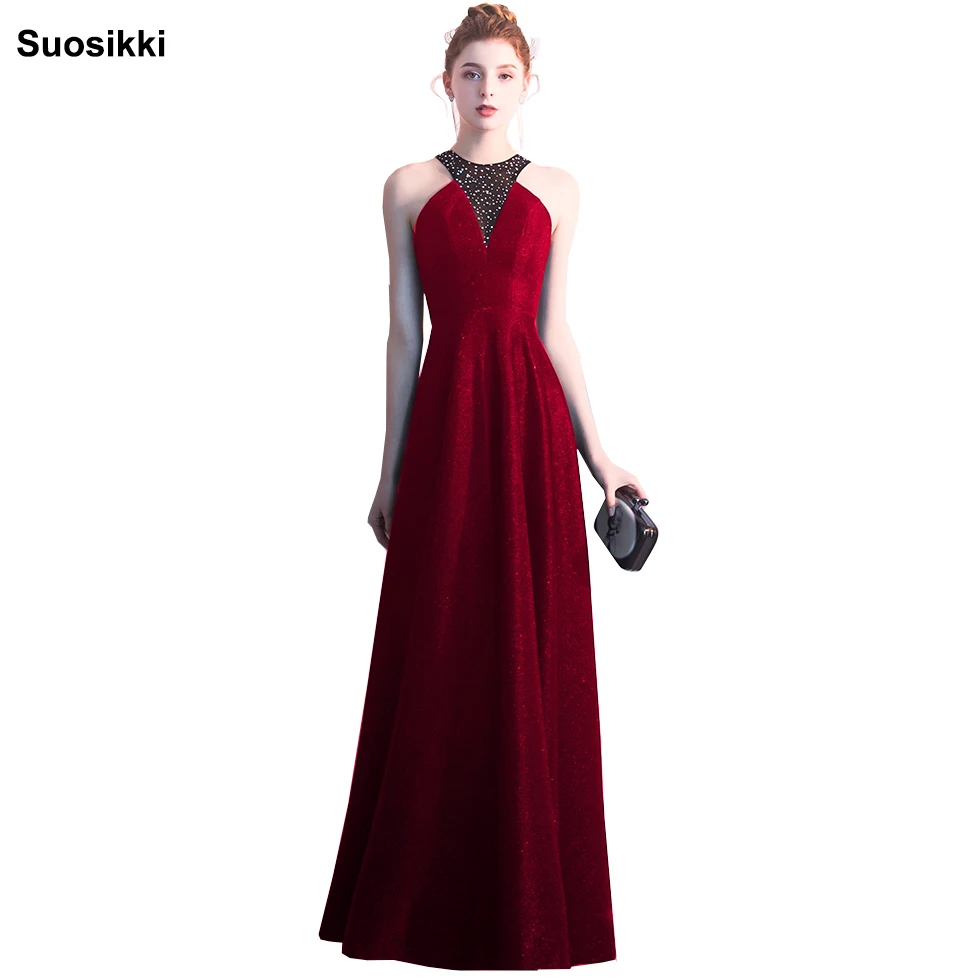 

Выпускные платья с блестками Вечернее платье Crystal A-Line Party Real-Image Элегантный длинный новый лиф