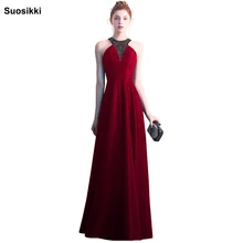 Выпускные платья с блестками Вечернее платье Crystal A-Line Party Real-Image Элегантный длинный лиф