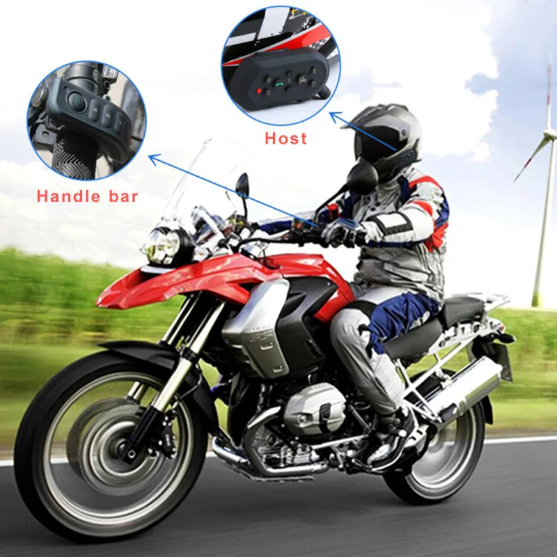 

E6 PLUS Riding Motorcycle Helmet Security Bluetooth Walkie-talkie With Remote Control Multi-Person Switch Intercom Headset