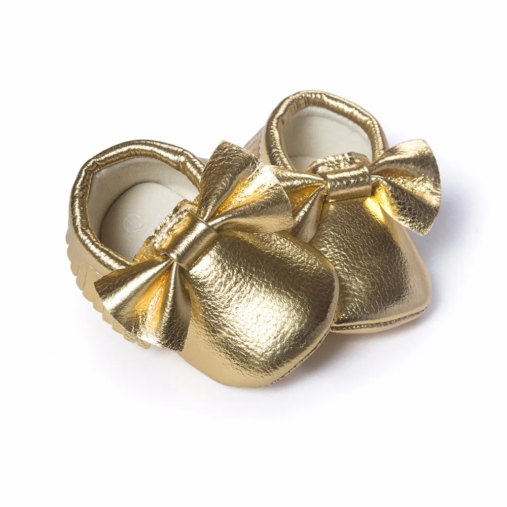 Gold Baby Boy Shoe New Year Gift baby moccasins Toddler First Walkers