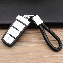 Автомобильный брелок с оплеткой из натуральной кожи и цинкового сплава для VOLKSWAGEN mk4 mk5 MK7 Tiguan Passat Golf 4 5 6 7 POLO cc bora