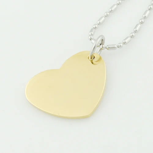 Heart Shape Stainless Steel Dog Tag Pendant Necklace, Wholesale Free