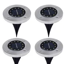 4 шт. Солнечный свет 12 светодиодный водонепроницаемый открытый путь наземная лампа для украшения сада