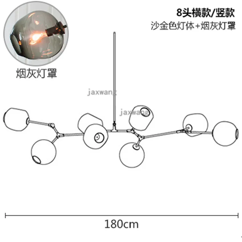 Современный светодиодный подвесной светильник для гостиной, блеск для дома, для учебы, подвесные светильники, необычная одежда, магазин, лофт, ресторан, подвесной светильник - Цвет корпуса: 8 head