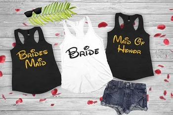 

customize glitter wedding Bride Bridesmaid t shirts maid of honor vests Bachelor party bridal tanks tops singlets gifts favors