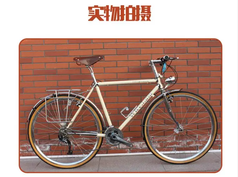Discount 700C road bike recuperation city bike Reynolds520 frame / front fork 27 speed BICYCLE 5