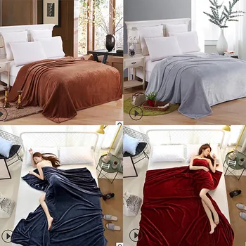 

Hoomall Super Soft Blanket Warm Solid Warm Pure Coral Fleece Blanket Throw Rug Sofa Bedding Coral Blanket For Home