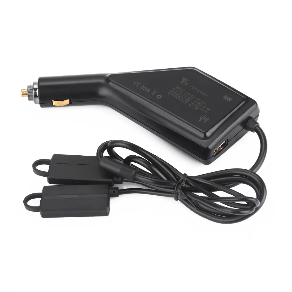  Car Charger with USB Charging Port Remote Control for DJI Spark Drone Battery Transport Outdoor Veh