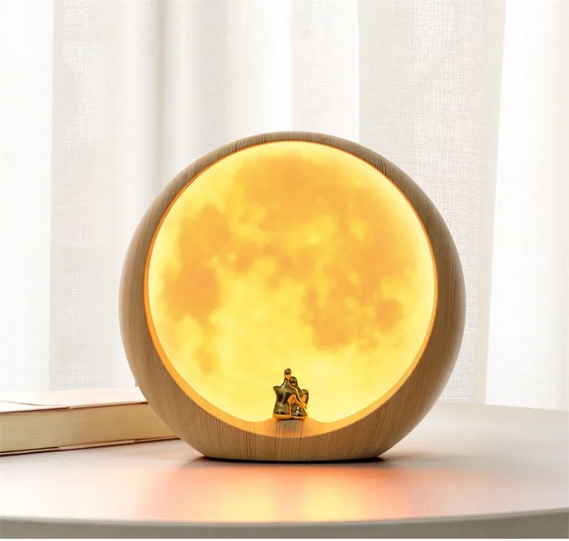 

Led Night Light Lamp Lunar Moon USB Rechargeable For Baby Children Kids Creative Gift Bedside Bedroom Living Room