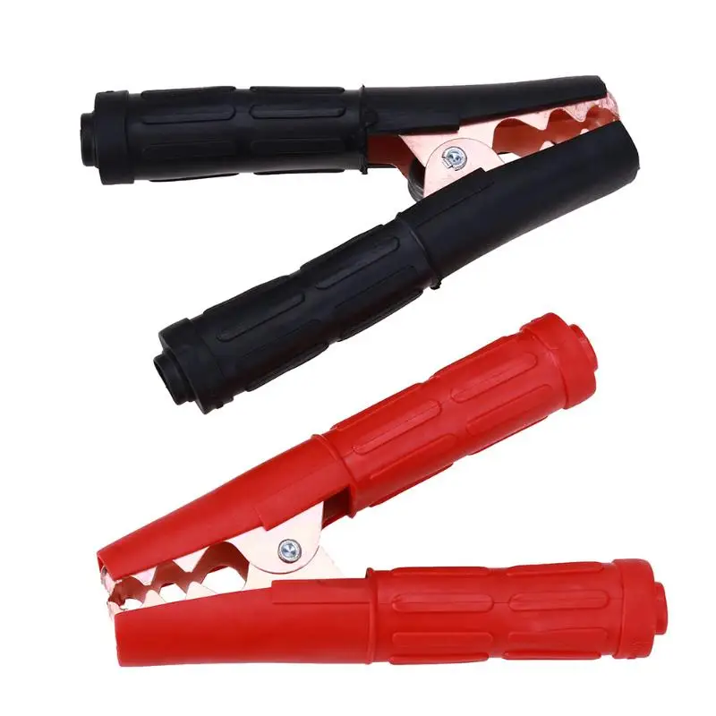 2pcs Insulated Plastic Handle Car Connect Alligator Clips Crocodile