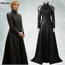 Game of Thrones Season 7 Cosplay Costume Cersei Lannister Fancy Dress Black Outfit Halloween Carnival Adult Women Tailored Made