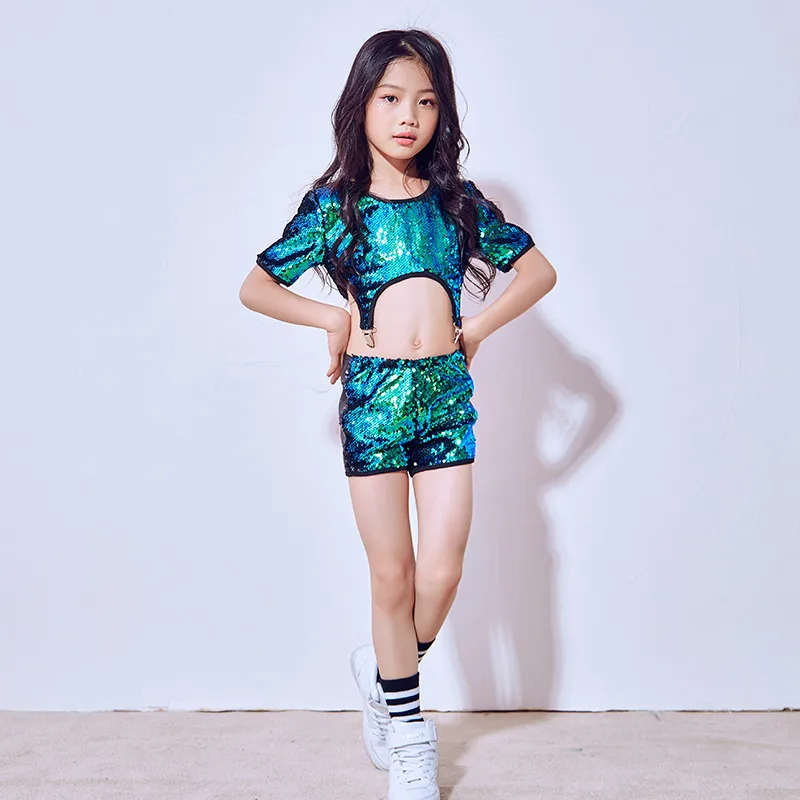 

New Girl Jazz Dance Clothing Suit Cheerleading Dance Sequins Performance Costume Girls Modern Dance Street Dance Clothes