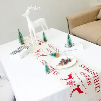 

Christmas Printed Tablecloth Red Christmas Elk Christmas Tablecloth Decoration Home Garden Home textile
