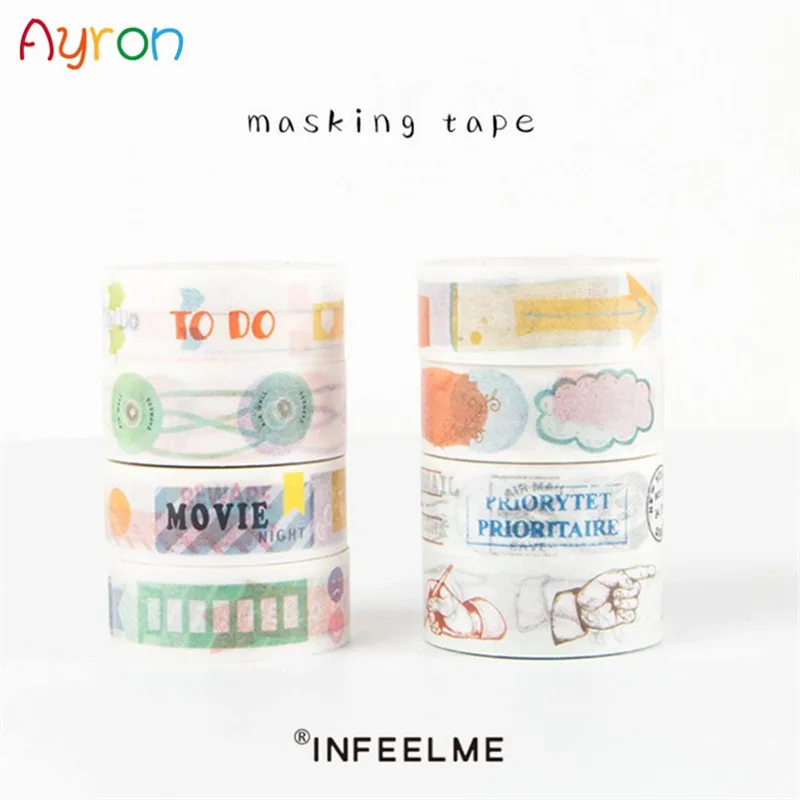 

15mm X 7m Learn Tool identification Masking Washi Tape Decorative Adhesive Tape Decor Diy Sticker Label Stationery