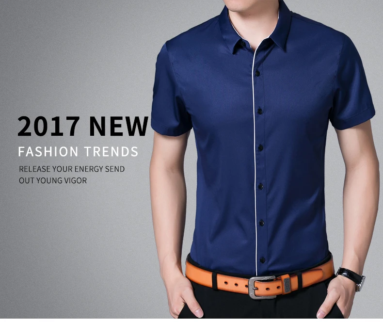 LONGHONGYU 2018 новый бренд новый стиль досуг модные мужские рубашки с коротким рукавом мужские рубашки высокого качества мужские рубашки