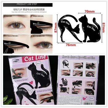 

2pcs/pack For 10 Styles Quick Makeup Cat Eyeliner Smokey Eyeshadow Drawing Guide Reusable Stencil for Classic Eye Liner Template