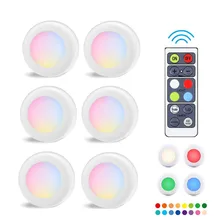 RGB, 16 цветов беспроводной светодиодный светильник для шкафа 3 режима датчик касания с регулируемой яркостью под шкафом свет светодиодный шайба Свет для шкафа Ночная подсветка