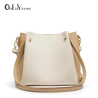 

Korean version of the new tide fairy female proton mother bag soft leather pick spell color single shoulder Messenger bag