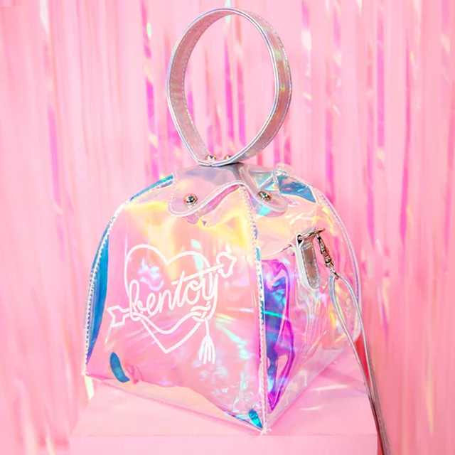 Pastel Hologram Transparent Crossbody Handbag