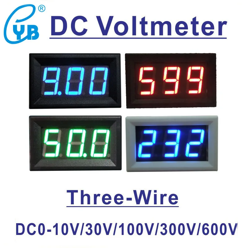 

DC 0-10V 0-30V 0-100V 0-300V 0-600V Voltage Indicator 0-500V LED Digital Voltage Meter Voltmeter Panel Meter Voltmetro Black Whi