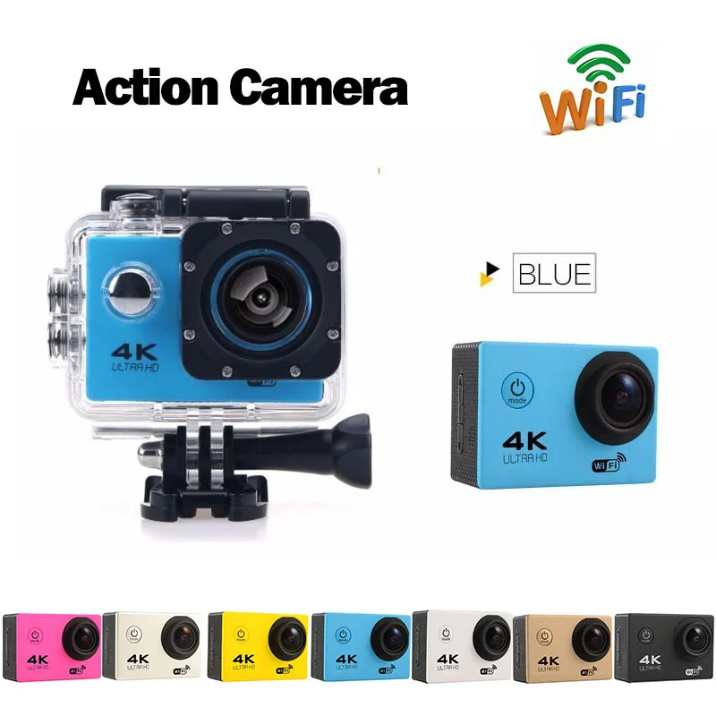  2016 New Action Photo Digital camera HD 4K WiFi 2.0 inch screen Video Helmet photo Cam under water 30M waterproof Mini camera 