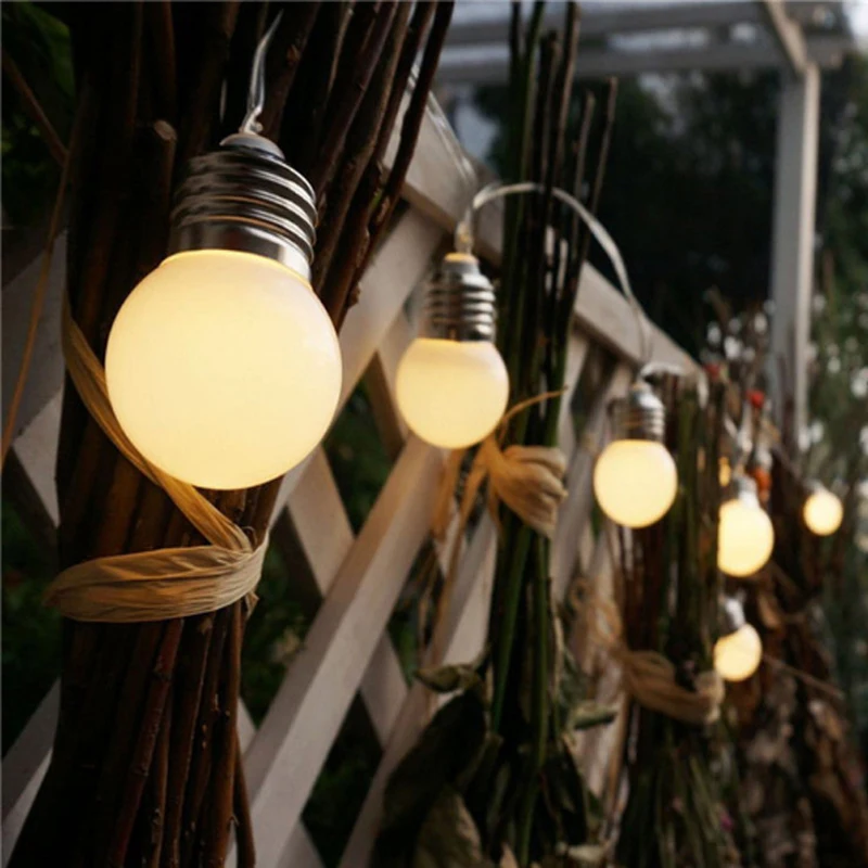 Conectable 5 M 20 LEDs 110V220V IP44 al aire libre blanco caliente LED Luces luz de la Navidad del banquete de boda de Navidad decoración Luces LED