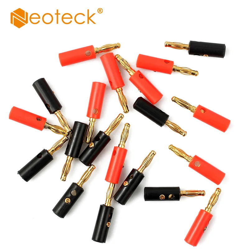 Neoteck 20 шт. разъем для подключения кабеля динамика типа банан Красный Черный