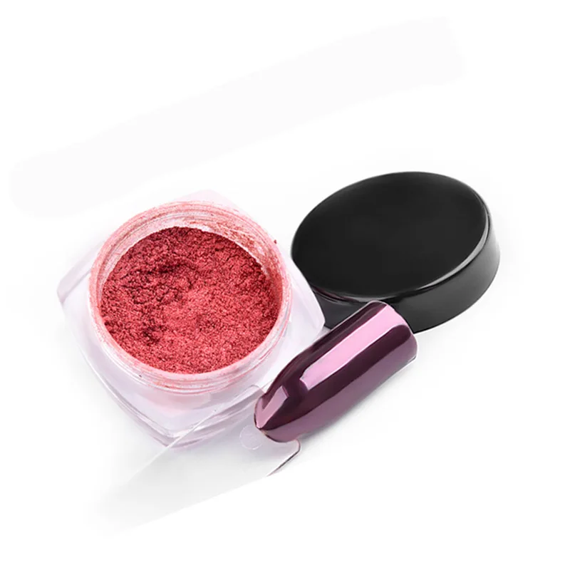 1Box Nail Polish Puff Nail Mirror Powder Rose Gold 2g Mirror Mermaid